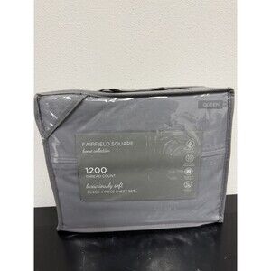 Fairfield Square 1200 TC QUEEN Sheet Set Dark Gray NEW